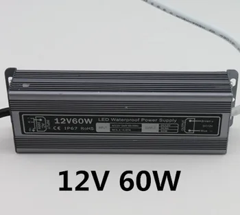 3 metų garantija, Aukšto stabilumo DC 12V 60W vandeniui IP67 led driver adapteris led šviesos transformatorius 5A maitinimo įkroviklis led
