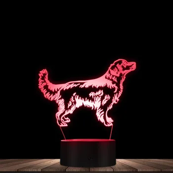 3D auksaspalvis Retriveris Šuo Naktį LED Šviesos Customiz Pavadinimas Pet Vaizdo Stalo Lempos Dekoratyvinis Apšvietimas Mažylis Mieguistas Šviesos Šunų Mylėtojas Dovana