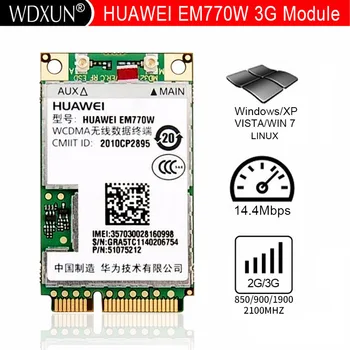 Atrakinti Huawei Em770 3g Wwan Mini Pci-e Wireless Card Edge Hsdpa Su Balso Gps Vidaus 2g/3g Modemas