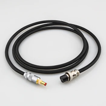 Audiocrast HI-End GX16-2 Pin 5.5*2.1 mm, 2,5 mm Grynas Kietas Sidabro DC Kabelis Phono stiprintuvo kabelis AC/DC Linijinis maitinimo kabelis