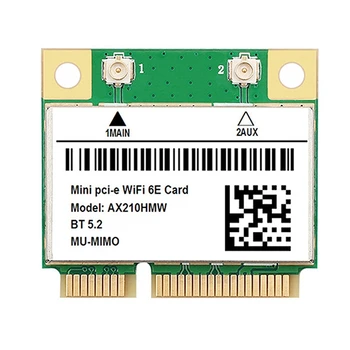 AX210 5374M WIFI 6E Tinklo plokštė 5G Gigabit ethernet integruota Belaidžio Tinklo Kortelė MINI PCIE 5.2 Tinklo plokštė, 