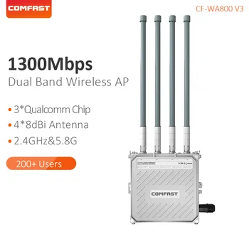 Comfast 1300Mbps Dual band 2.4&5.8 G Belaidė Lauko AP Gigabit WIFI Router 4 Išorinės Antenos Bazinės Stoties SF-WA800-V3