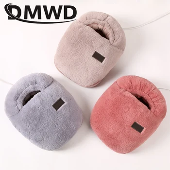DMWD USB Elektriniai Šilumos Šlepetė Kojas Šiltas šildymo pagalvėlės Žiemą Šilumos Koja Rankas Šilčiau Minkšti Bateliai, Šlepetės Studentų Bendrabutyje 5V