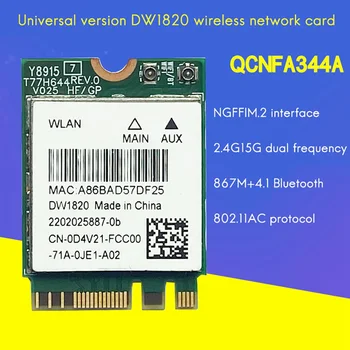 DW1820 QCNFA344A Belaidžio Tinklo Kortelė 2.4 G+5G Dual-Band Gigabit Bluetooth 4.1 NGFF Tinklo Kortelė Palaiko 802.11 AC