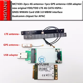 JINYUSHI Už MC7430+2vnt 4G antena+1pcs GPS antena+USB adapteriu, naujas originalus FDD/FDD LTE 4G CAT6 HSPA+ GNSS WWAN Kortelė, USB 3.0