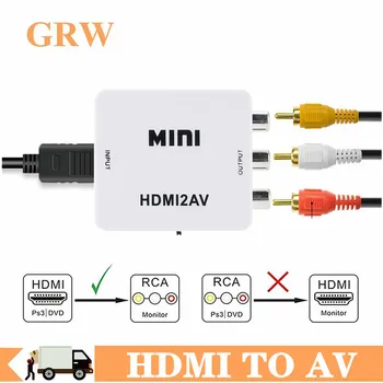 Karšto Pardavimui, HDMI, RCA AV/CVBS Adapteris HD Video Converter Box HDMI, RCA AV/CVSB L/R Vaizdo 1080P, Mini HDMI, AV-Parama NTSC, PAL