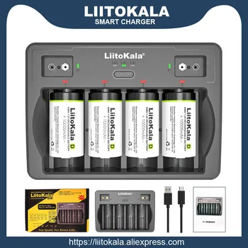 LiitoKala Lii-D4 4 Slots D 26650 18650 21700 18500 14500 16340 22650 AA, AAA, C SC), 3,7 V 1.2 V 9V Ličio NiMH Smart Baterijos Kroviklis