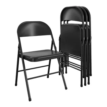 Mūsų Organizmo Kertinių Akmenų, Plieno Lankstymo Kėdė (4 Pakuotės), Juodas