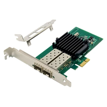 NHI350AM2 PCI-E X1 Dual-Port Gigabit ethernet Tinklo plokštė I350-F2 šviesolaidžio Tinklo plokštė Žalia