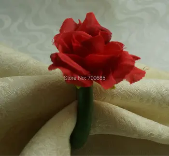 raudona rožė gėlių servetėlių žiedas, servetėlių laikiklį,