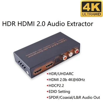 SPDIF Toslink Bendraašius 5.1 R/L Stereo garsas HDMI Suderinamus Konverteris Adapteris 5.1 ARC HDMI į HDMI Audio Extractor 4K60Hz TV