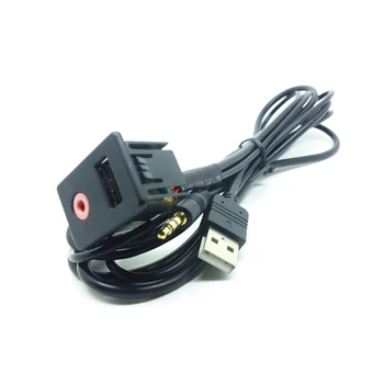 USB ir 3,5 mm Automobilį Kalno Pylimas, Kabelis, 3.5 mm + USB AUX Pratęsimo Dash Skydelis Vandeniui Prijungti Kabelį Automobilių Valtis, 150cm