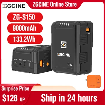 ZGCINE ZG-S150 S150 V Mount Akumuliatorius V-Lock Ličio Baterijos Energijos Banko VEIDRODINIŲ Fotoaparatų išmaniuosius telefonus, Nešiojamieji kompiuteriai, Vaizdo Šviesos, vaizdo Kameros