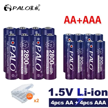1,5 V AA Įkraunamos AAA Baterijos 1,5 v AA 2800mWh AAA 900mWh ličio Li ion Li-ion Baterijos MP3 Grotuvas Žaislai Nuotolinio Kontrolės