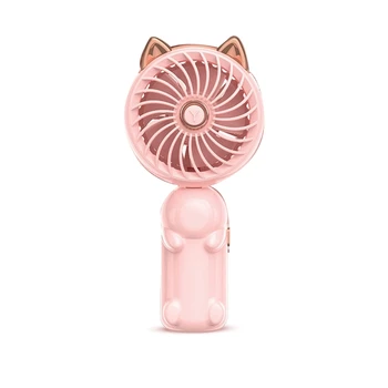 1 VNT. Nešiojamųjų Ventiliatorius, Mini Ventiliatorius, Sulankstomas Mažas Ventiliatorius Su Kačių Ausų Su USB Įkrovimo Baterija (Pink)