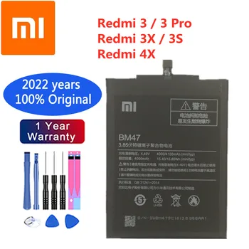 2022 Metų 100% Xiao mi Originalios Baterijos BM47 4100mAh Už Xiaomi Redmi 3 3 3 VNT. / 3 Pro 4X Aukštos Kokybės, Telefono Baterija Baterijos