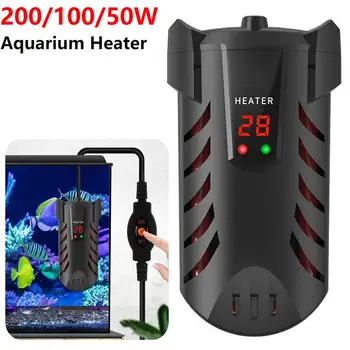 25/50/100/200W Žuvų Bako Šildymo Strypas LED Skaitmeninis Displėjus, Akvariumo Šildytuvas 
