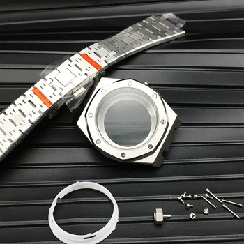 41mm Juodos Watchband vyriški Žiūrėti Dirželis Dalys Seiko nh36 nh35 Judėjimo 31.8 mm Dial Safyro Kristalų Stiklas atsparus Vandeniui Mod