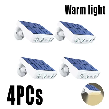 4PCS LED Saulės Žibintai Lauko Šviesus, Šiltas Baltas Judesio Jutiklis Apšvietimo, Sodo Kelias, Garažas Kieme, Gatvėje Sieniniai Šviestuvai Vandeniui