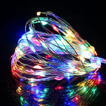 5/10M LED String Žibintai, Vario, Sidabro Vielos, Garliava, Šviesos, atsparus Vandeniui Pasakų Žibintai Kalėdų Lauko Vestuves Apdaila