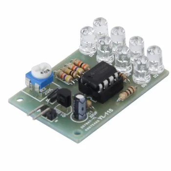 5vnt 12V Kvėpuoti Šviesos diodų (LED Mirksi Lempos Dalys Elektroninių PASIDARYK pats Modulis LM358 Chip 8 LED