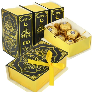 5vnt Eid Mubarakas Dovanų Dėžutėje Islamo Biblijos, Korano Knygos Formos Pakuotės, Dėžutės Ramadanas Mubarakas Kepimo/Candy Eid Al-Fitr Dekoras