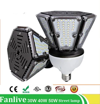 6PCS/DAUG 30W 40W 50W led gatvės apšvietimo kelių lempa LED kukurūzų lemputė E27 E40 LED Kukurūzų Lemputės pramoniniai apšvietimo šaltinį, 110v, 220V
