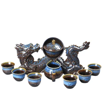 8 vnt/set keramikos Tingus Vyras Arbatos Rinkinys Nešiojamų pusiau automatinė arbata infuser Oolong teacup filtras arbatinukas Namų porceliano teaware