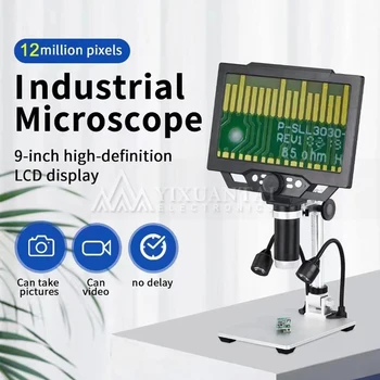 9 Colių 1080P LCD Skaitmeninis Mikroskopas 50X-1600X Litavimo Elektronika Mikroskopai Su LED Žibintai Paramos PC Kompiuteris