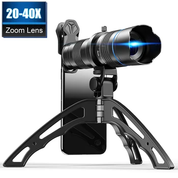 APEXEL Neprivaloma HD 20x-40x zoom teleskopas artinimo objektyvas fotoaparatą, mobilųjį objektyvas+ selfie trikojo 