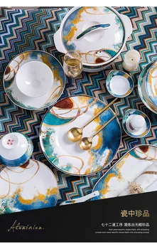 Aukštos kokybės keraminių stalo aliejaus tapybai stalo reikmenys indai, porceliano Šiaurės porceliano indai kaulų plokštelės dubenėlį ryžių