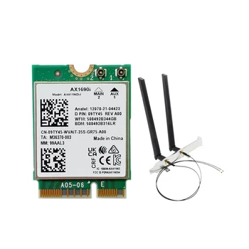 AX1690I WiFi Kortelę su 2X8DB Antenos AX411 Wi-Fi 6E Greitis 2.4 Gb 802.11 Ax 2.4/5/6GHz Bluetooth 5.3 Bevielio ryšio Modulis