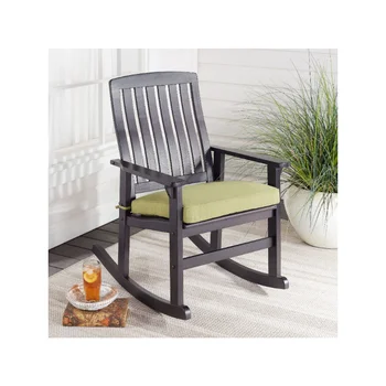 Better Homes & Gardens Delahey Lauko Medienos Supamoji Kėdė, Žalia Pagalvėlė lauko kėdės, sodo baldai, sodo kėdės