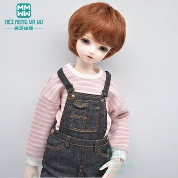 BJD doll drabužiai tinka 40-45cm 1/4 MSD MK MYOU mados dryžuotas megztinis, džinsinis kombinezonas