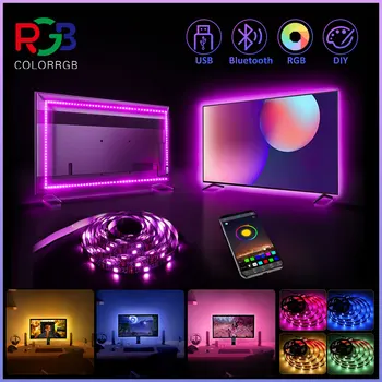 ColorRGB, Apšvietimas tv , USB Powered LED šviesos juostelės ,RGB5050 24 Colių-60 Colių TV,Veidrodis,PC, APP Kontrolės Šališkumo