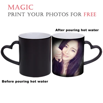 Custom spalva keičiasi puodelis,užpilkite karštu vandeniu, kad matytumėte nuotrauką, puodeliai atspausdinta nuotrauka logotipas tekstas puodeliai kūrybinės keramikos kavos puodelio,
