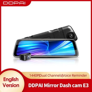 DDPAI Mola E3 galinio vaizdo Veidrodis, Dashcam 2K Ultra HD 1440P Automobilių Brūkšnys Fotoaparatas