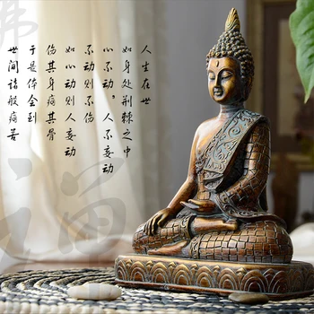 Derva Budos Statula Dekoro Figūrėlės Interjero Meditacija Homee Dekoro Office Papuošalai Dovana Indų Įrengimo Buda Tailandas