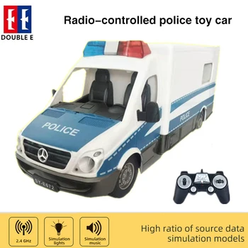 Dvigubo E 1:18 Rc Automobilių Vaikams Žaislas Imituojamas Policijos Automobilis su Šviesos ir Muzikos Radijo Kontrolės Policijos Automobilį Childern Dovana Didelio Modelio Automobilių