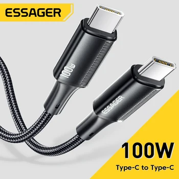 Essager USB Type C) USB C Kabelio 100W/5A PD Greito Įkrovimo Kroviklis Laidas 