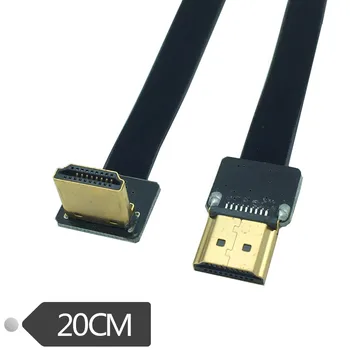 FPV HDMI suderinamus Vyrų Vyrų 90 laipsnių Kampu Žemyn FPC Juostelės Vienodo ilgiklis Pikis 20pin Kištukas Jungtis 5cm-80cm