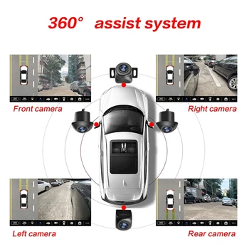 HAINAUT 360 Kamera Automobilio Paukščių Peržiūrėti Sistemos 4 vaizdo Kameros Gale/Priekyje/Kairėn/Dešinėn 3D 360 Kamera, skirta 