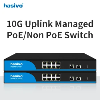 Hasivo Interneto Pavyko Gigabit PoE arba Be Ethernet PoE Switch 8 Gigabit RJ45 Plius 10gbps RJ45 Uplink Tinklo Jungiklis