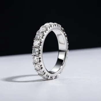 HTOTOH S925 Sidabro 3mm Moissanite Deimantų Žiedas Apvalios Supjaustyti Mielas Romantiškas Mados Vestuvinis Žiedas Fine Jewelry