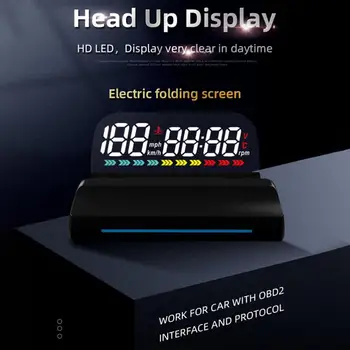 HUD L5 Automobilių Head Up Display OBD Su Aplinkos Šviesos Rodo Spidometras įmontuota Greičio Signalą greičio viršijimo Signalas Shift Priminimas