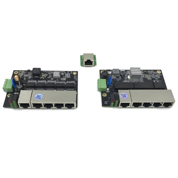 Industrial Ethernet Switch 5 Modulis Uostų Nevaldomas 100/1000mbps PCBA valdybos OEM Auto jutimo Uostų 9V~48V OEM