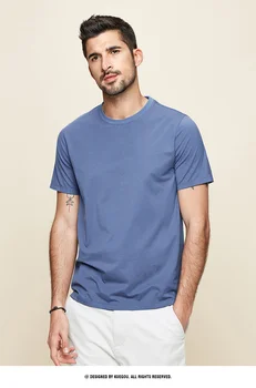 J0826 Patogus modalinio ir medvilnės trumpomis rankovėmis t-shirt vyriški slim fit vientisos spalvos apvalios kaklo, elastinga, žemiausią marškinėliai