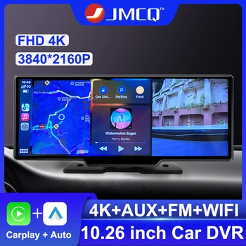 JMCQ Brūkšnys Cam 4K 2160P Automobilių Vaizdo Įrašymo Belaidžio Carplay ir 