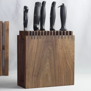 Juoda Riešutmedžio medienos paprasta apie Peilio laikiklį Vertikaliai Virtuvės Peilių laikiklis Multi-funkcinis kūrybos Šiaurės išskirtinį rąstai