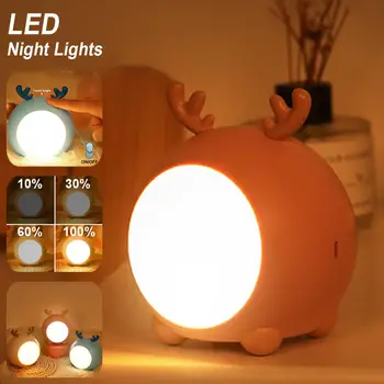 LED Šviesos Touch Naktį, Šviesos, Tolygus Reguliavimas Miegamojo, Naktiniai staleliai, Lempa USB Įkrovimo Stalo Lempa Namų Stalo Naktį